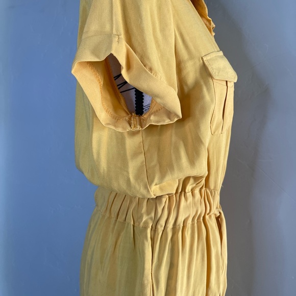 NWT Justify medium collared mustard button down dress, tie waist and pockets! - Picture 8 of 14